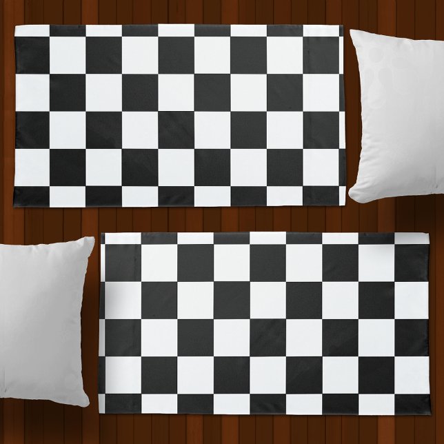 Retro Black and White Chequered Pattern Pillow Cas Pillowcase (Creator Uploaded)
