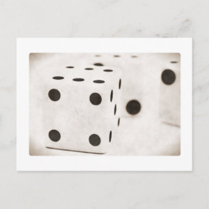 Retro Black and White Dice Postcard