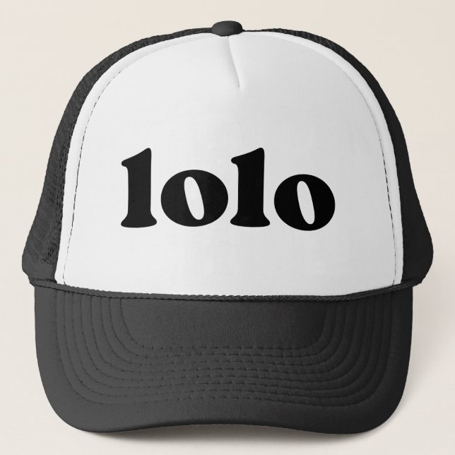 Retro Black and White Grandpa Filipino Lolo Trucker Hat (Front)