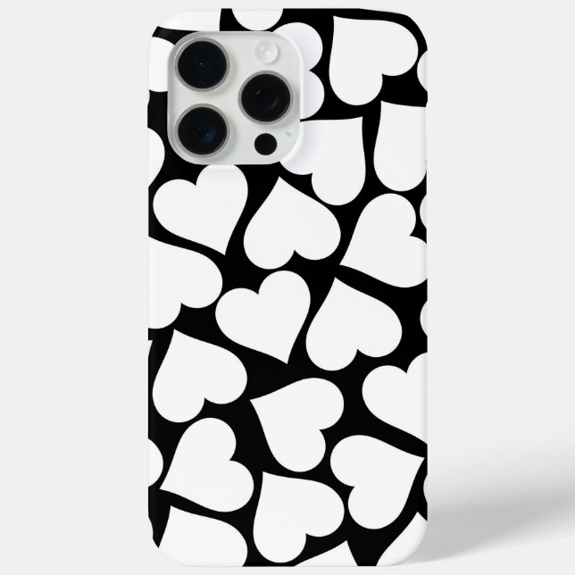Retro Black and White Heart Pattern  Case-Mate iPhone Case (Back)