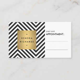 Retro Black and White Pattern Appointment Card