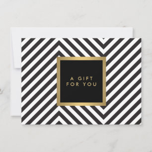 Retro Black and White Pattern Glam Gold Gift Cert