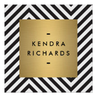 Retro Black and White Pattern Gold Name Logo