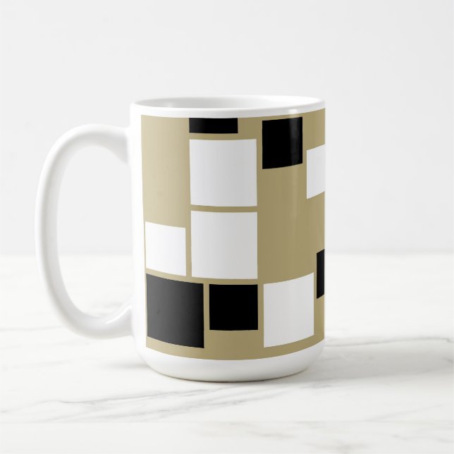 Retro Black and White Pattern Seamless Art - Mug (Left)
