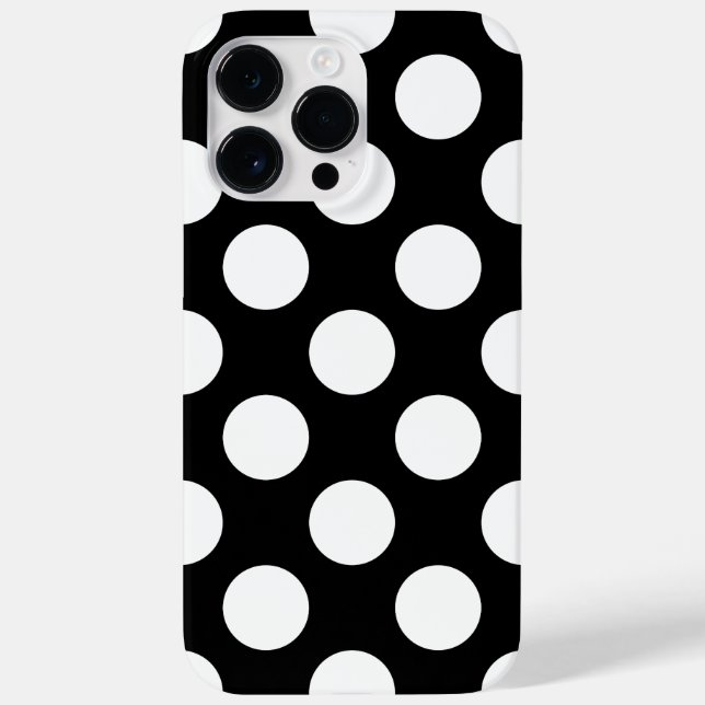 Retro Black and White Polka Dot Case-Mate iPhone Case (Back)