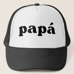 Retro Black and White Spanish Papá Trucker Hat