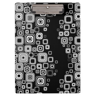 Retro black and white squares clipboard