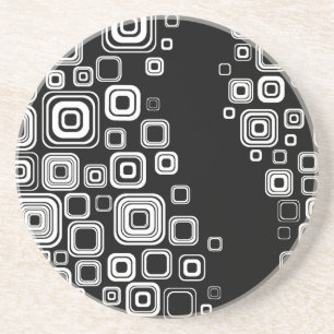 Retro black and white squares coaster