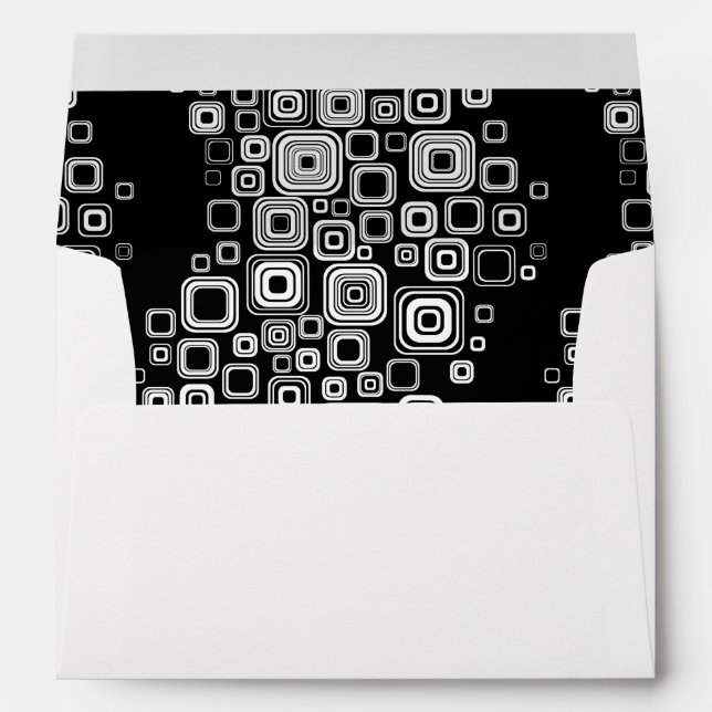 Retro black and white squares envelopes (Back (Bottom))
