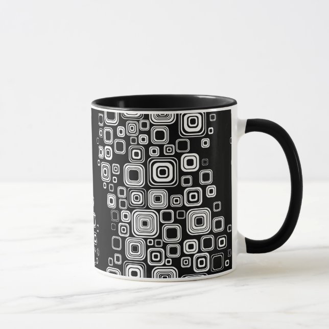Retro black and white squares mug (Right)
