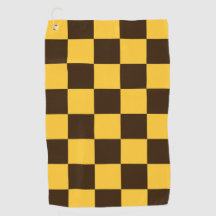 Retro Black and Yellow Chequered Squares Pattern 