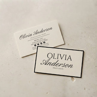 Retro Black AndWhite Luxury Vintage Old Money Luxe Business Card