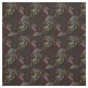 Retro Black Atomic Abstract Fabric