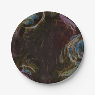 Retro Black Atomic Abstract Paper Plate