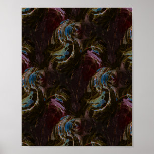 Retro Black Atomic Abstract Poster