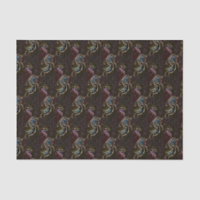 Retro Black Atomic Abstract Tissue Paper (Front)