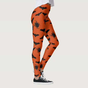 Retro Black Bats Spider Girlie Minimal Pattern Leggings