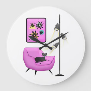 RETRO BLACK CAT CLOCK