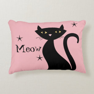 Retro Black Cat Decorative Cushion