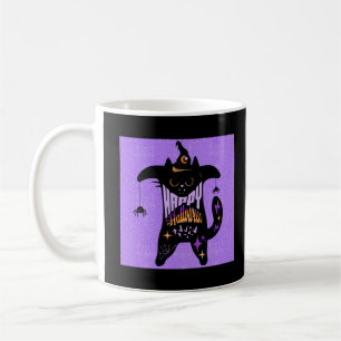 Retro Black Cat Funny Halloween Coffee Mug