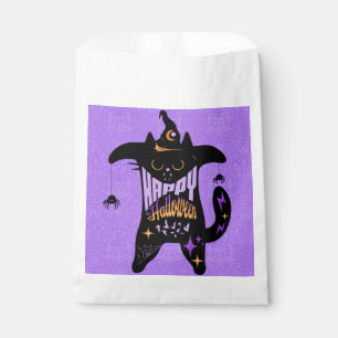 Retro Black Cat Funny Halloween Favour Bags