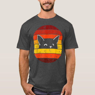 Retro Black Cat Halloween Costume Women Men Cat Lo T-Shirt