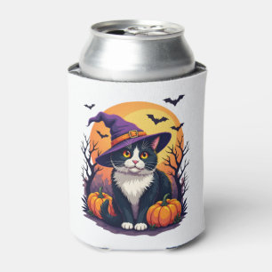 Retro Black Cat Halloween Pumpkin Costume For Men Can Cooler