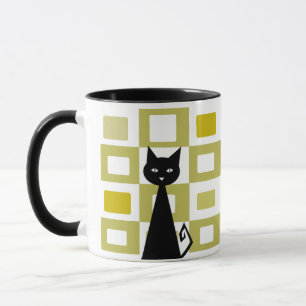 Retro Black Cat Mug