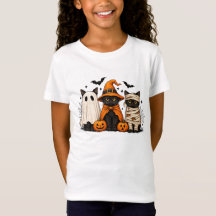 Retro Black Cat Witch Scary Halloween Pumpkin