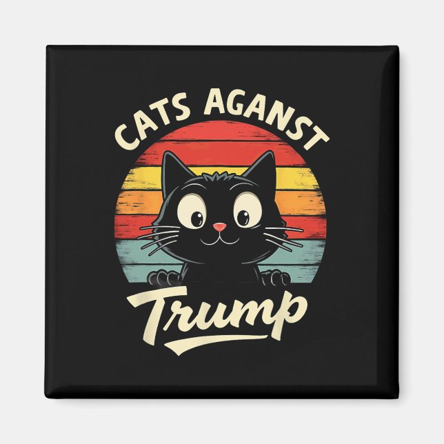 Retro Black Cats Against Trump 3  Magnet (Front)