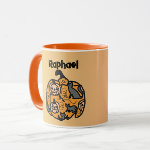 Retro Black Cats and Pumpkin Dreams Mug