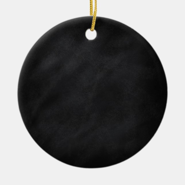 Retro Black Chalkboard Texture Ceramic Tree Decoration (Front)