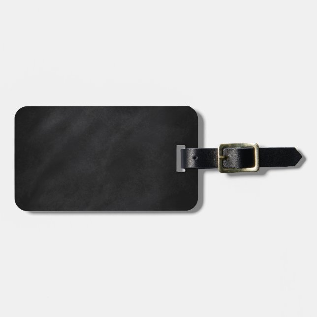 Retro Black Chalkboard Texture Luggage Tag (Front Horizontal)