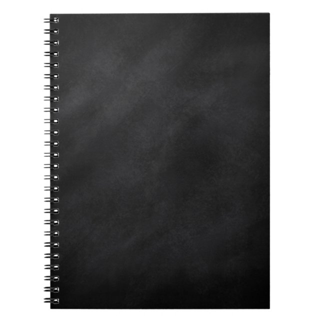 Retro Black Chalkboard Texture Spiral Notebook (Front)