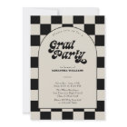 Retro Black Checkered Arch Photo Graduation Party