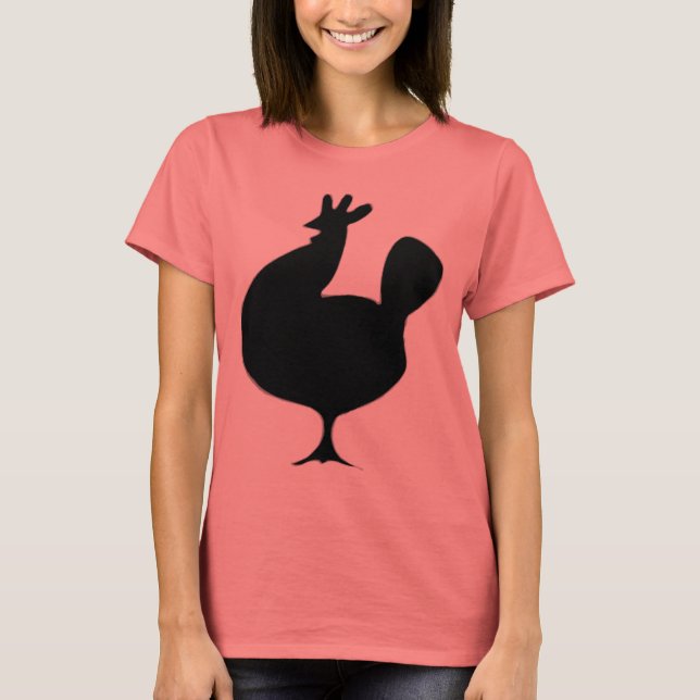 Retro Black Chicken T-Shirt (Front)
