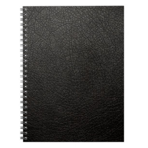 Retro Black Custom Leather Spiral Notebook