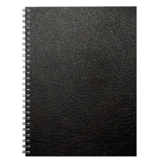 Retro Black Custom Leather Spiral Notebook