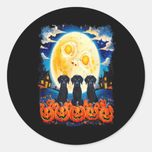 Retro Black Dogs Halloween Dog Lovers Paint The Classic Round Sticker