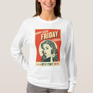 Retro Black Friday Pop Art Pin-Up Girl T-Shirt