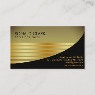 Retro Black Gold Financial Services Construction Business Card
