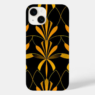 Retro Black Gold Floral Pattern iPhone Case