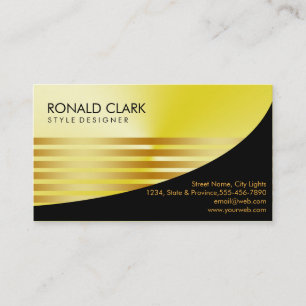 Retro Black Gold Metal Financial Services Business Card