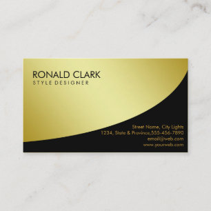 Retro Black Gold Metal Financial Services Business Card