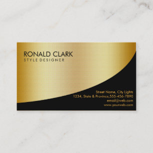 Retro Black Gold Metal Financial Services Business Card