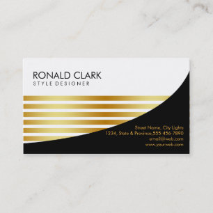 Retro Black Gold Metal Financial Services Business Card