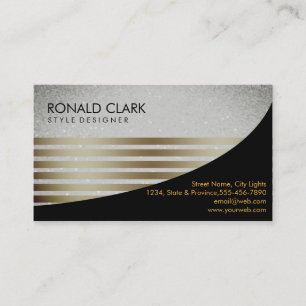 Retro Black Gray Financial Services Construction Business Card