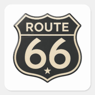 Retro Black Highway Shield Decal Sticker