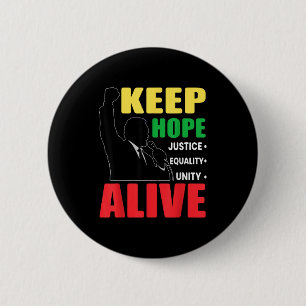 Retro black history inspirational keep hopes alive 6 cm round badge