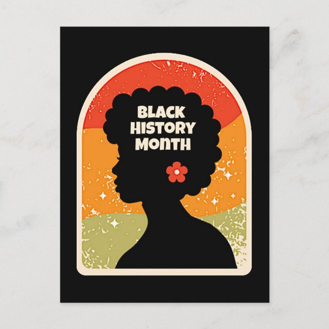 Retro Black History Month African Woman Postcard (Front)